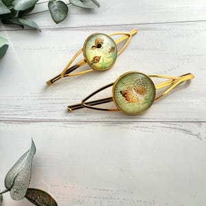 Seashell Picture Hair Clips, Ocean Themed Bobby Pin Set, Hair slides for teenagers