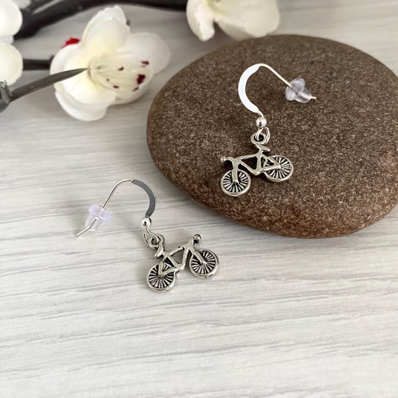 Cyclist Bicycle Charm Sterling Silver Cyclist Bicycle Charm Sterling Silver