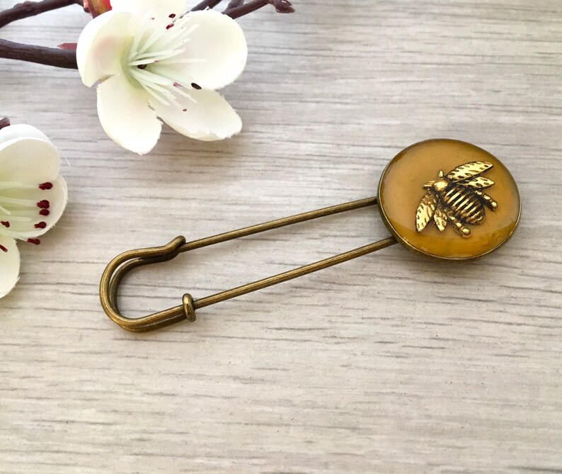 Bee Kilt Pin UK Oversized Safety Pin Decorative Scarf Pin Etsy