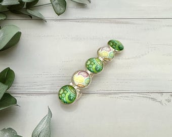 Paisley Pastel Barrette: French Style Hair Clip for Thin Hair