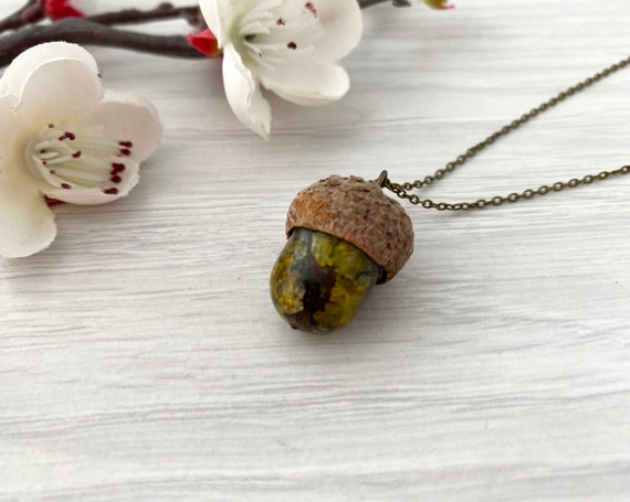 Etsy sale acorn necklace