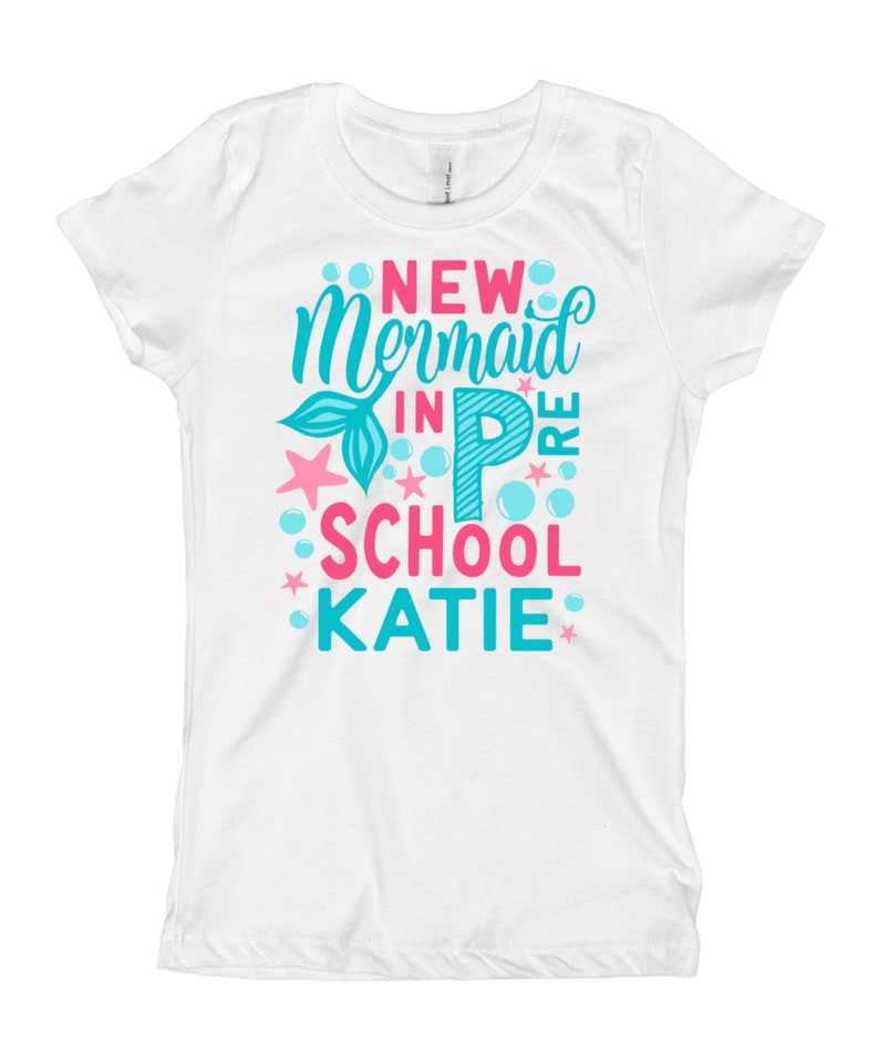 Pre School Shirt New Mermaid in Preschool shirt Kids First Day of School Shirt Personalized Girls Back to School Shirt
