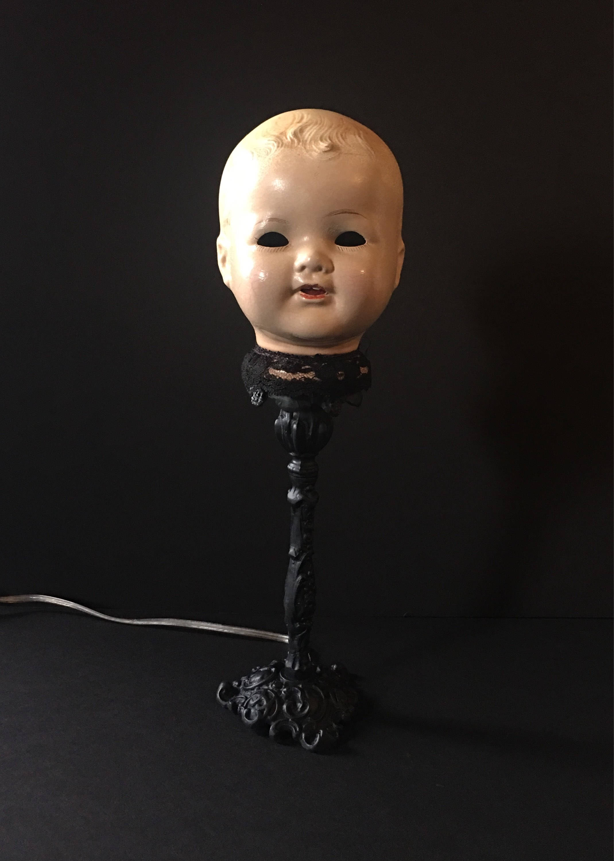DOLL HEAD LAMP Doll Head Light Gothic Home Decor Goth Lamp Etsy