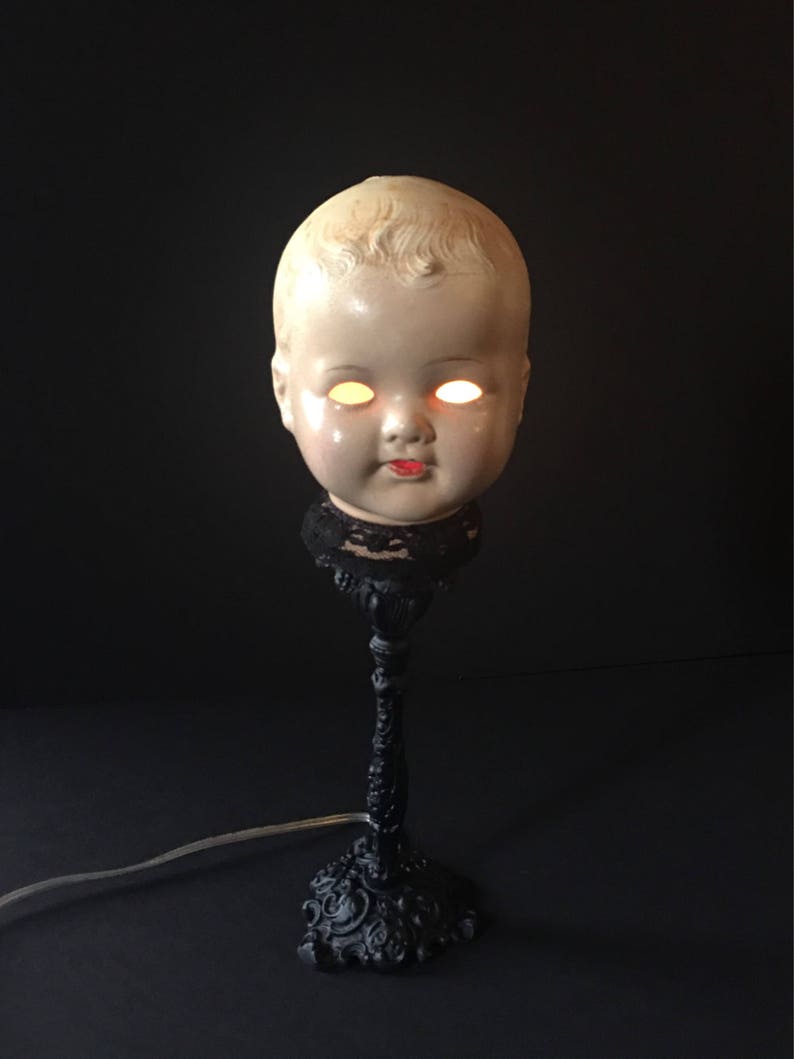 DOLL HEAD LAMP Doll Head Light Gothic Home Decor Goth Lamp Etsy