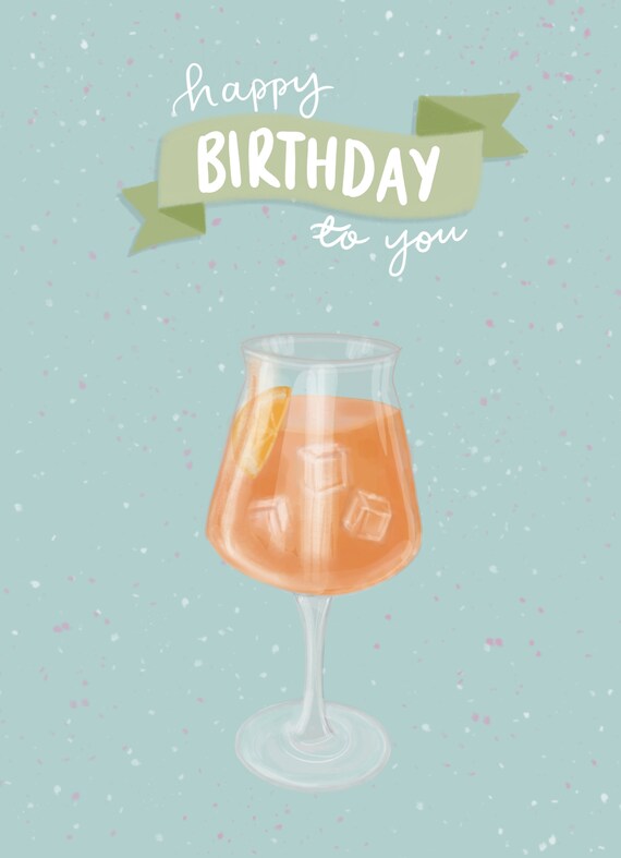 Happy Birthday Spritz Card Etsy