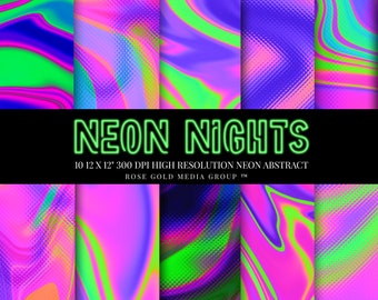 Abstract Neon Art Etsy