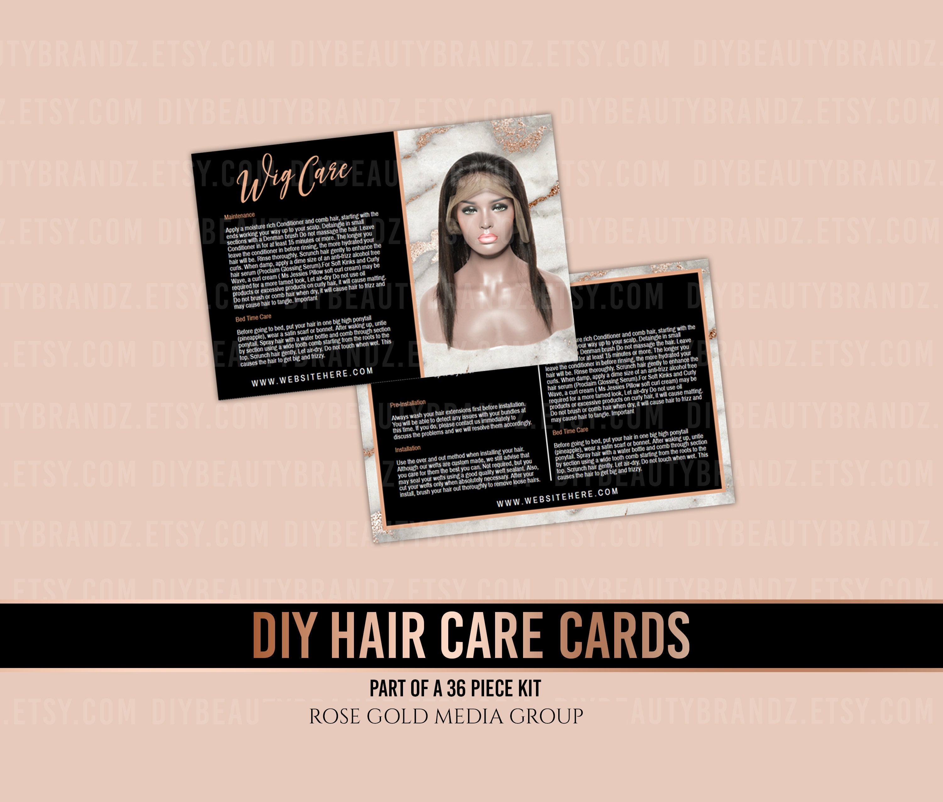 Hair Care Card Care Card Edit in your browser Digital Etsy