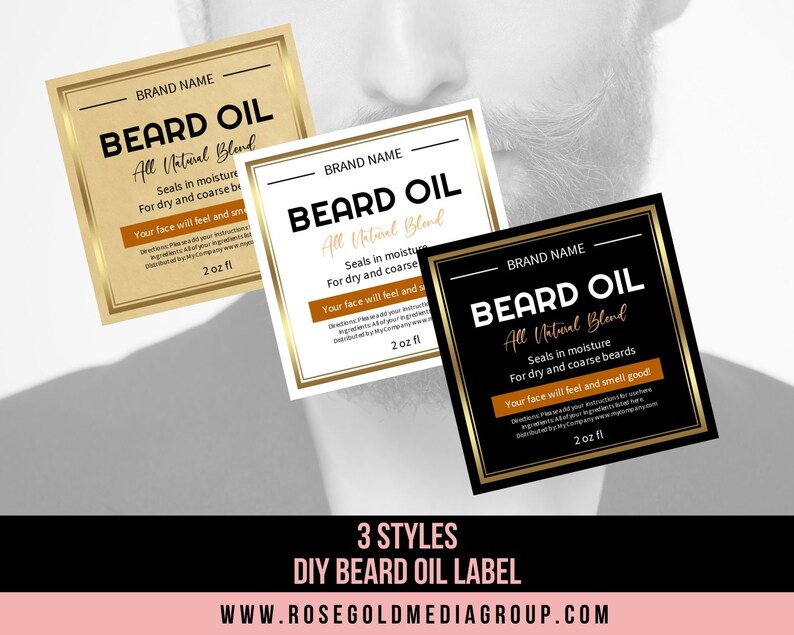 diy beard oil bottle label essential label etsy