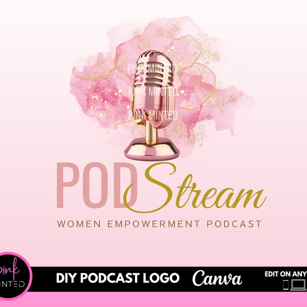 Podcast Logo,DIY Editable Canva Logo