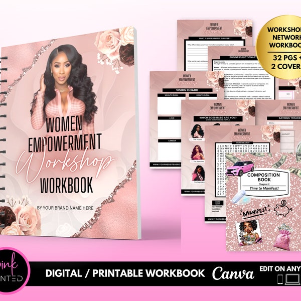 Workbook Ebook, Digital Workbook, Editable workbook for workshops or vision board events, Digital Download not a physical File