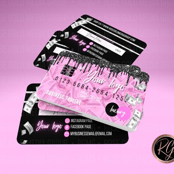 Credit Card Business Card - Business Card - Hair Business Card - Lash Business Card - Credit Card - Canva- Edit Today