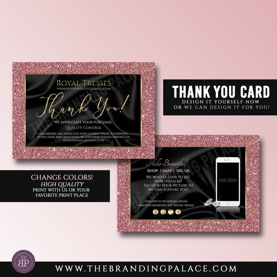 DIY Thank you Card Thank you card Hair business hair Etsy