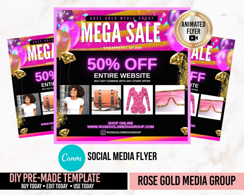 Sale Flyer Wig Flyer Fun Flyer,DIy Canva Flyer Hair Flyer Lash Flyer