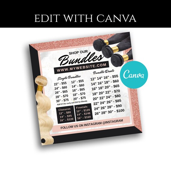 Pricelist Hair Pricelist Flyer Etsy