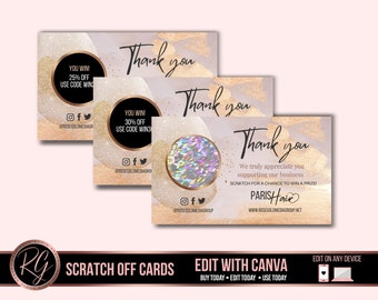 Scratch Thank You Cards | Etsy