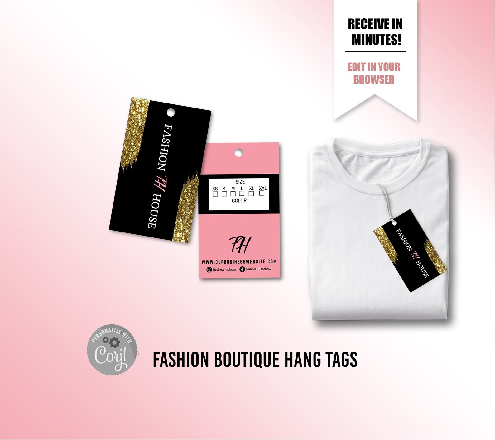 Fashion Boutique Hang tags Edit in your browser Digital Etsy