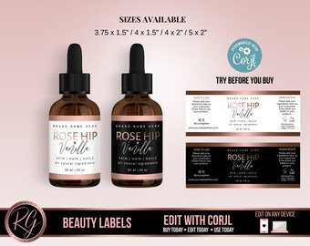 Hair oil bottle label design