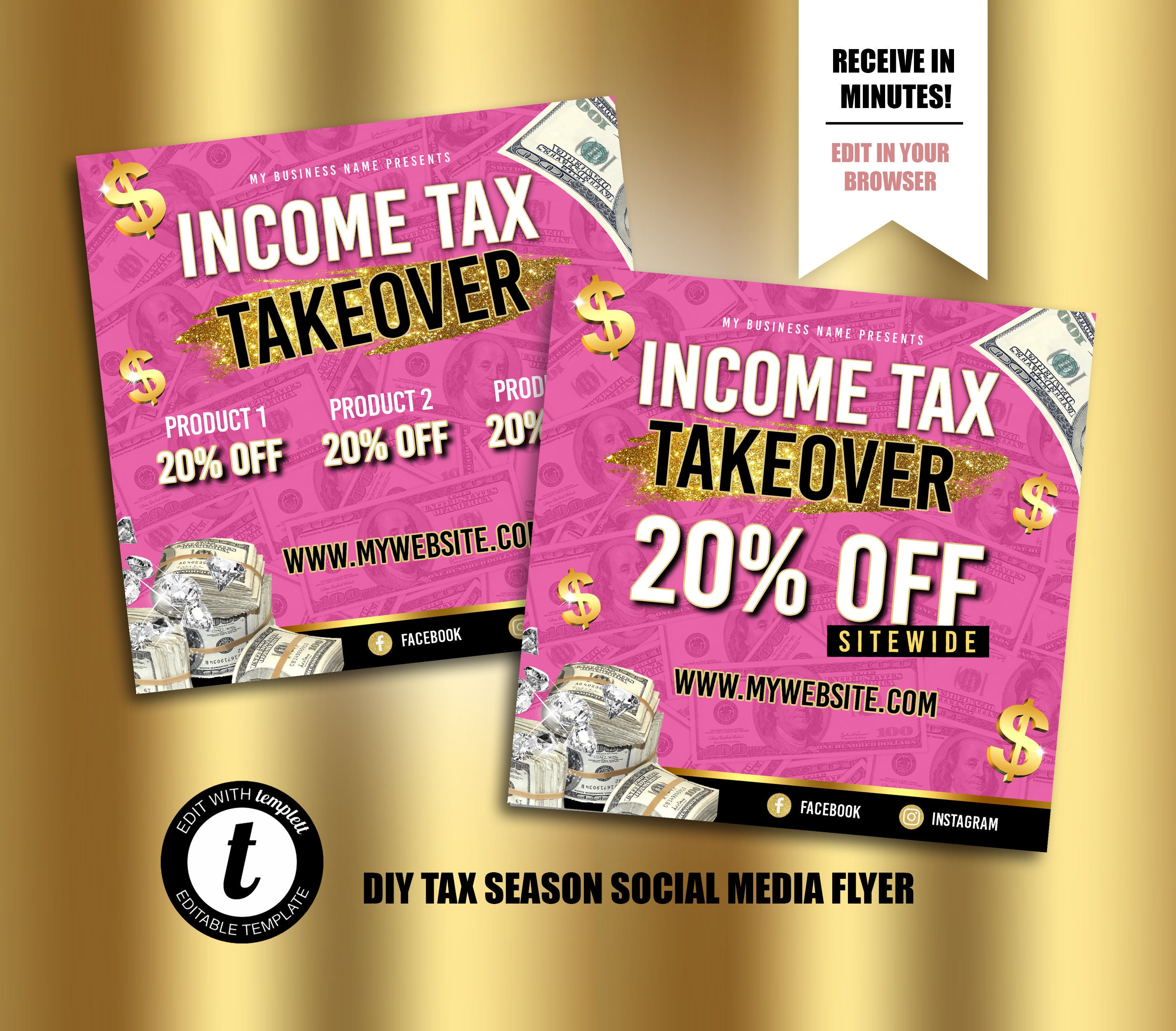 Tax Season Flyer Templett DIY Edit today in your browser Etsy