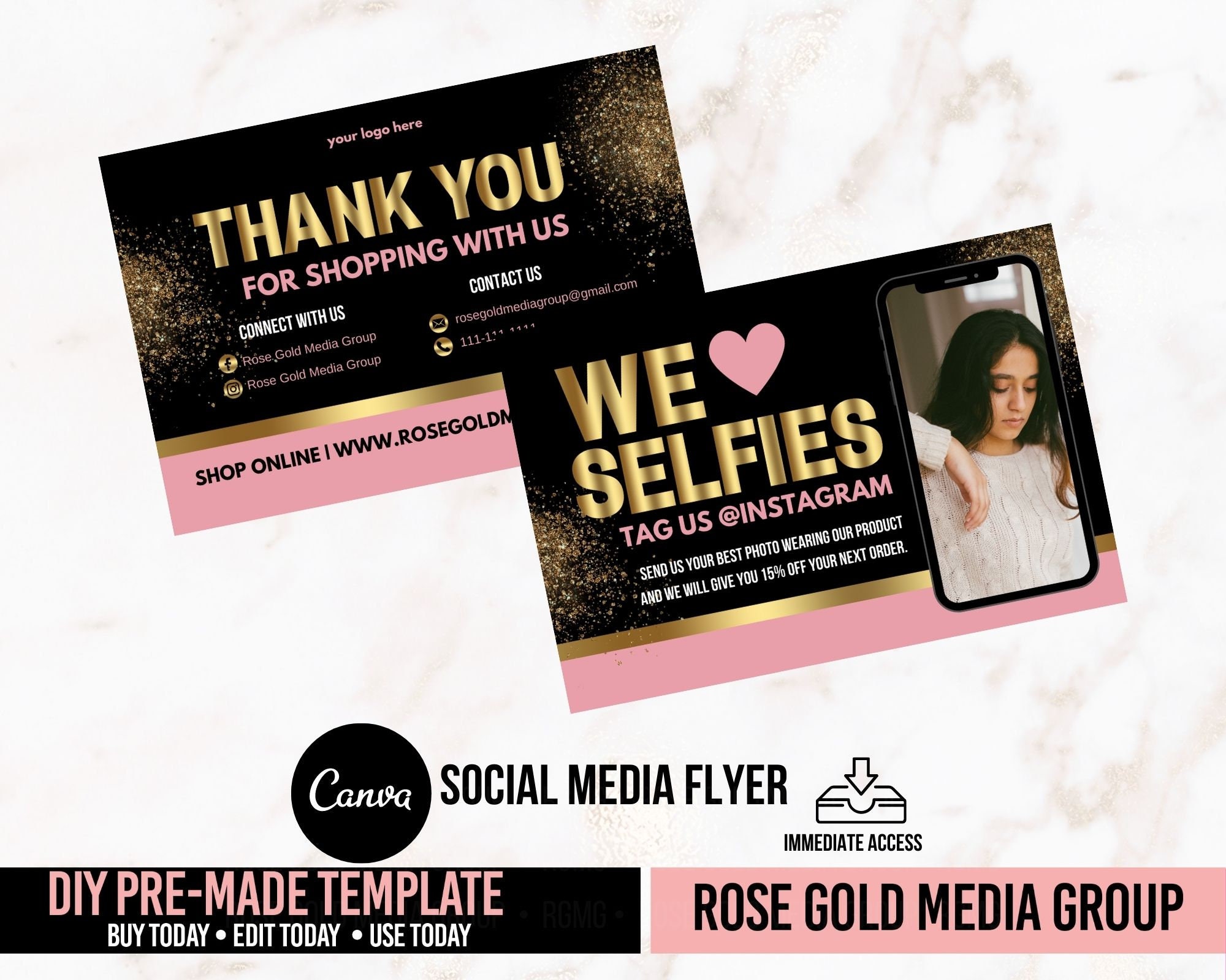 Thank You Card Canva Version - Etsy