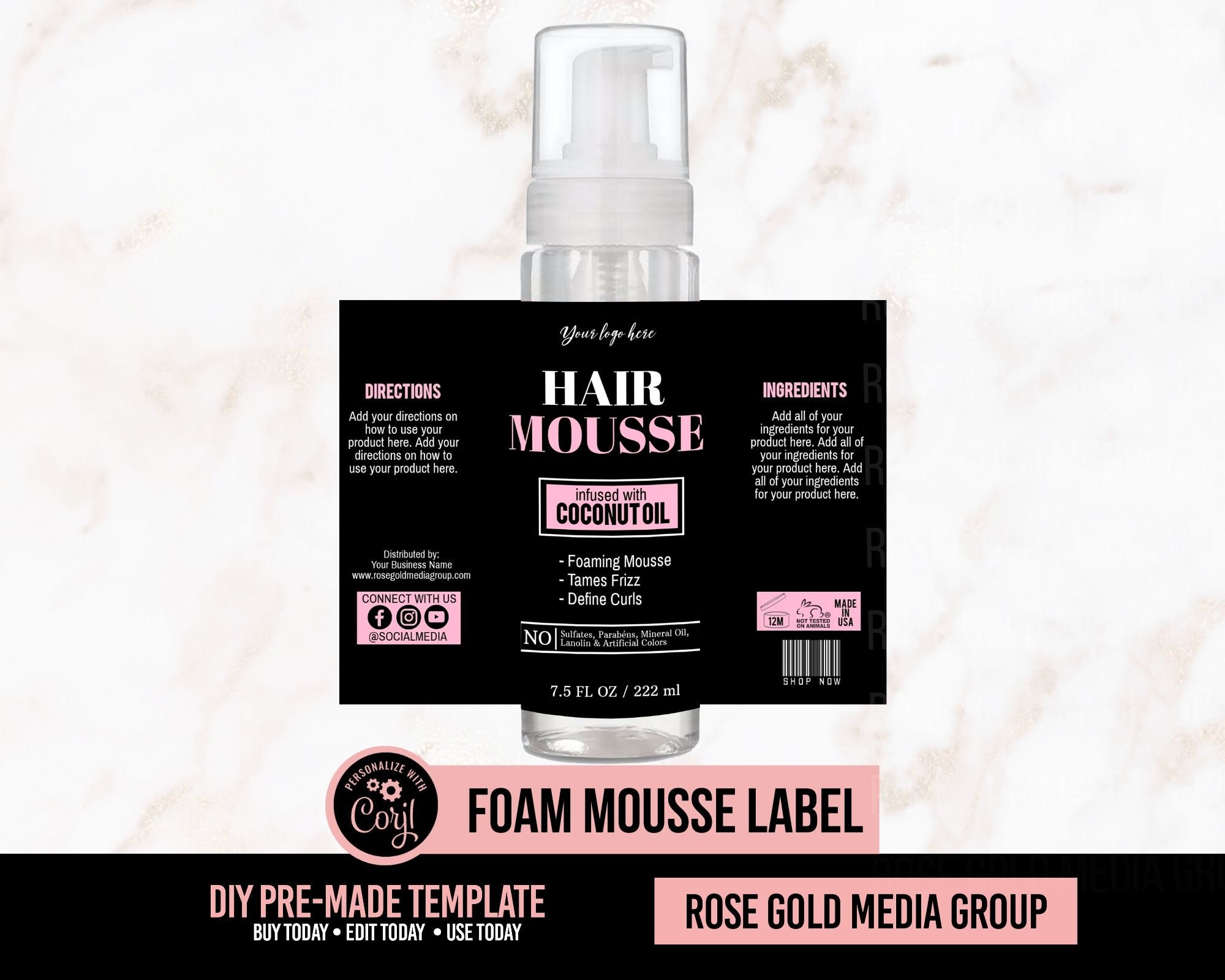 Hair Mousse Label Beauty Label DIY Label DIY Edit Today - Etsy