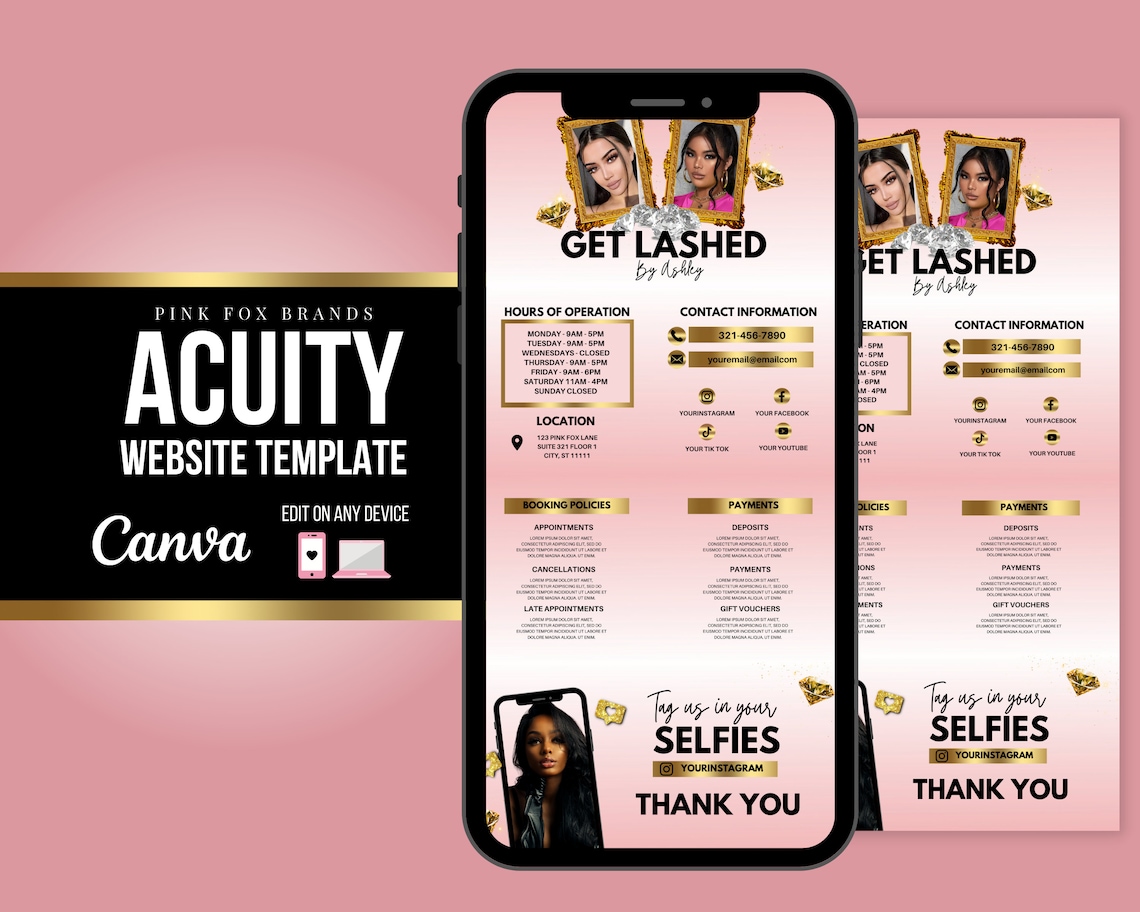 DIY ACUITY WEBSITE Template Acuity Schedule Template Acuity Etsy