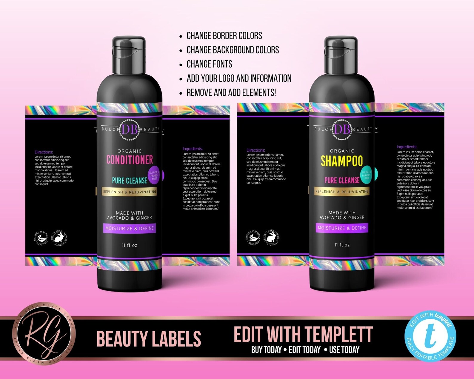 DIY Shampoo and Conditioner Label Etsy