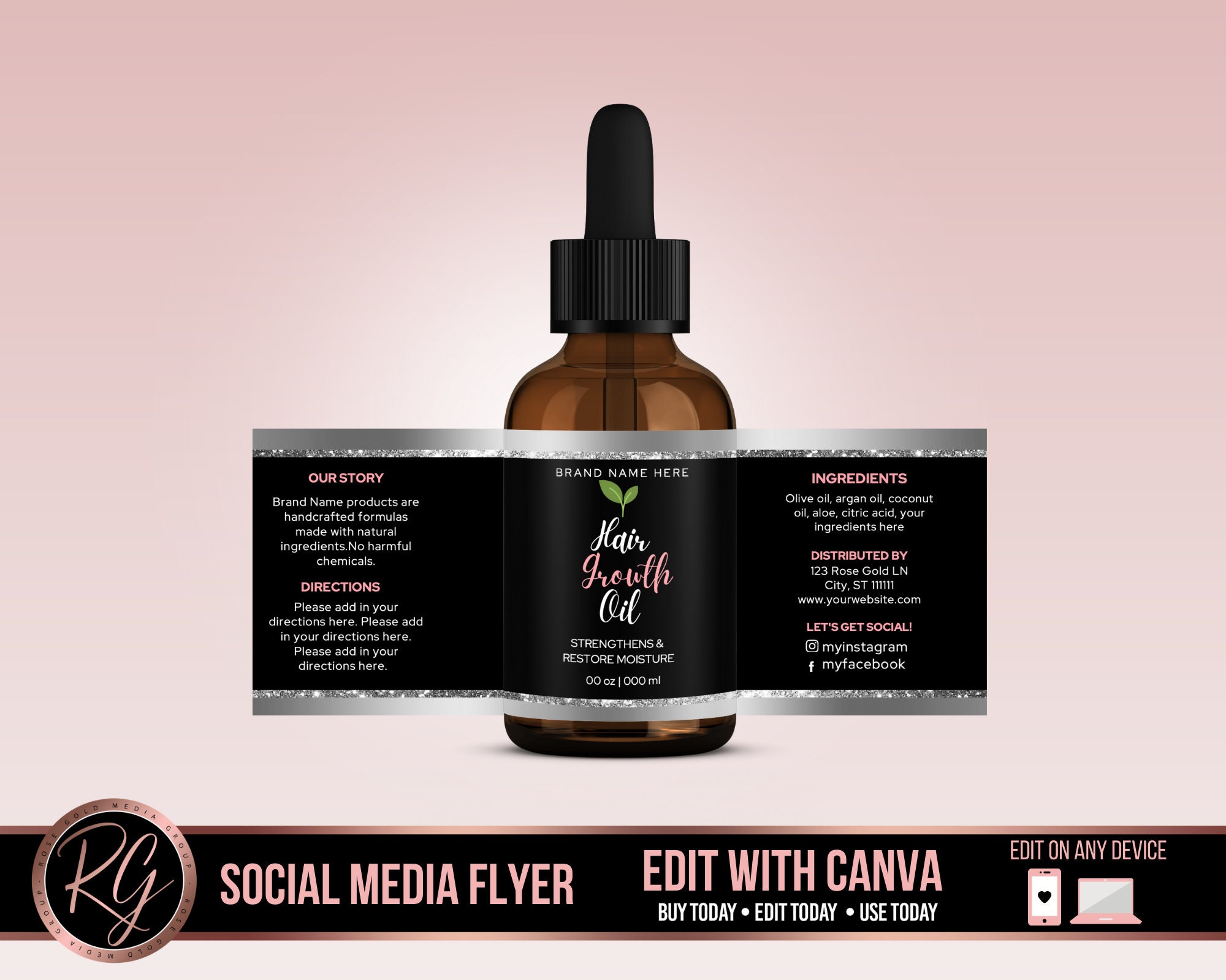 DIY Oil Bottle Label 5 Sizes Included Hair Oil Hair Growth - Etsy DIY Oil Bottle Label 5 Sizes Included Hair Oil Hair Growth - Etsy