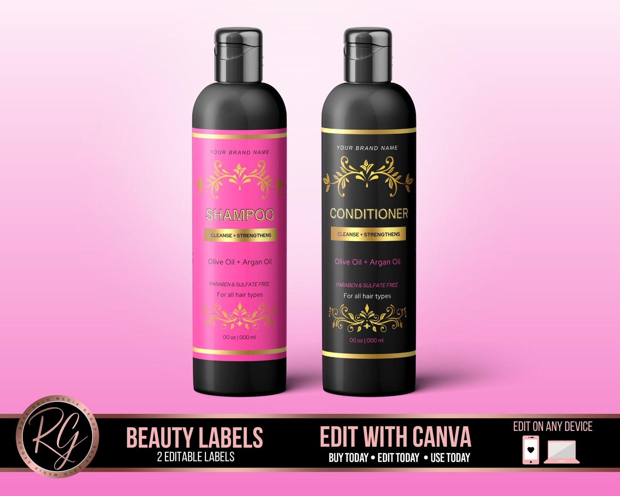 DIY SHAMPOO CONDITIONER labels beauty labels shampoo Etsy