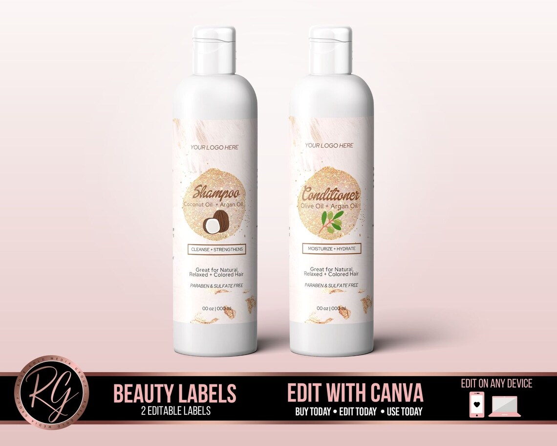 DIY SHAMPOO CONDITIONER Labels Beauty Labels Shampoo Etsy