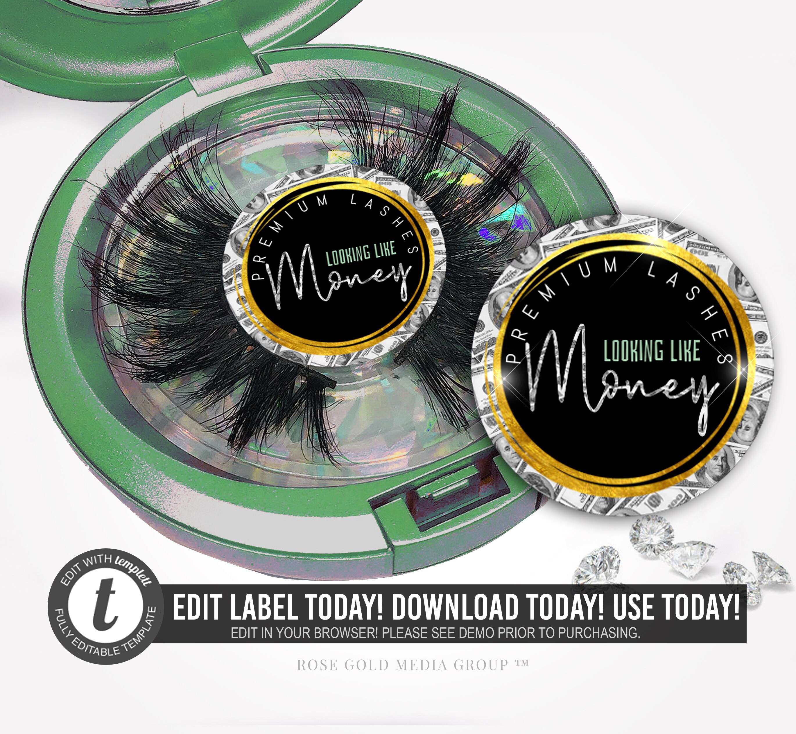 Editable Lash Sticker Premade Lash sticker Edit in your Etsy