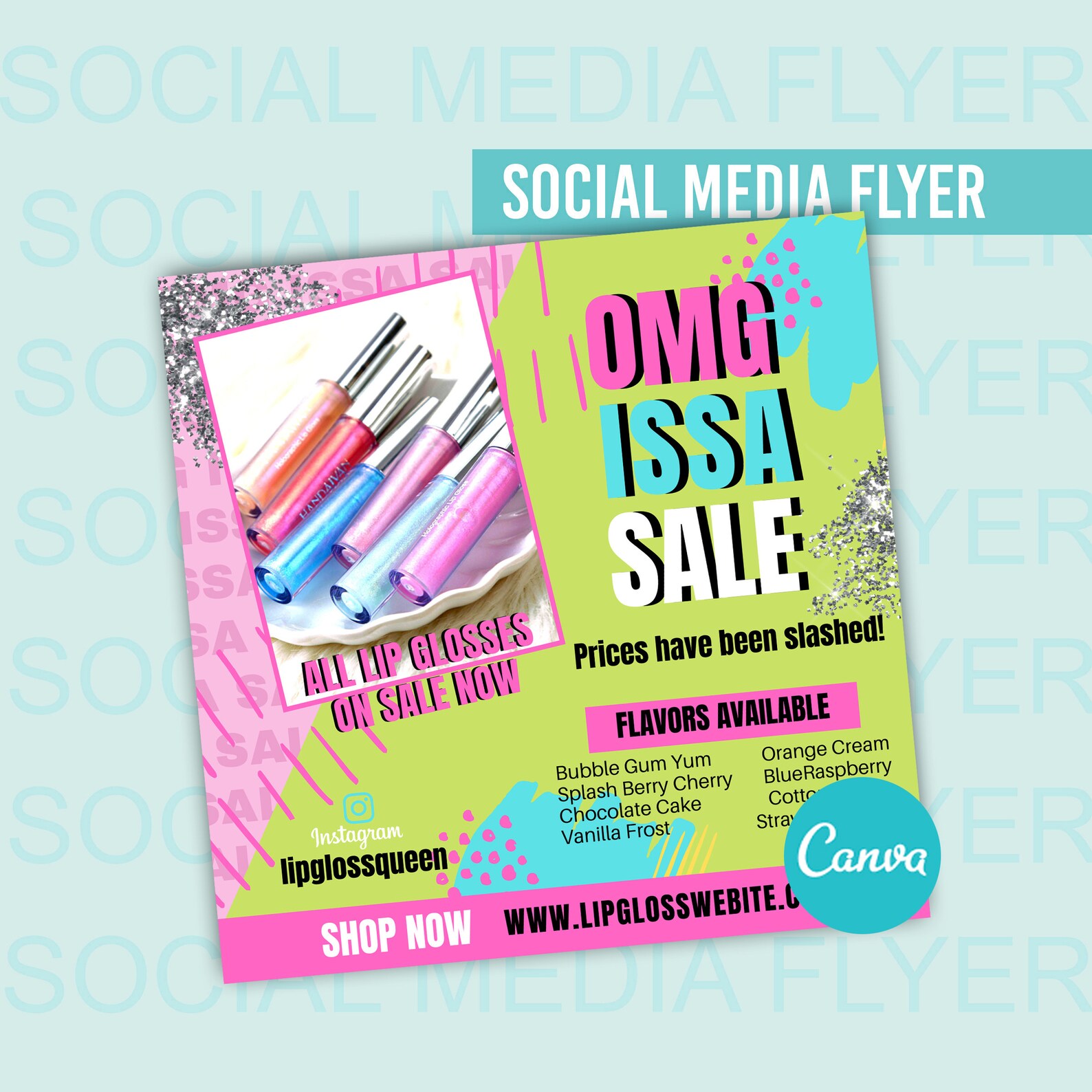 Lip Gloss Flyer Wig Flyer Hair Flyer Lash Flyer Etsy