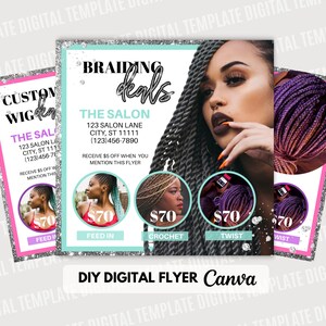Hair Braiding Flyer Hair Braiding Business Canva Template - Etsy