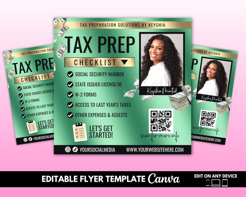 Tax Preparation Services Flyer Tax Season Flyer Tax Flyer Etsy