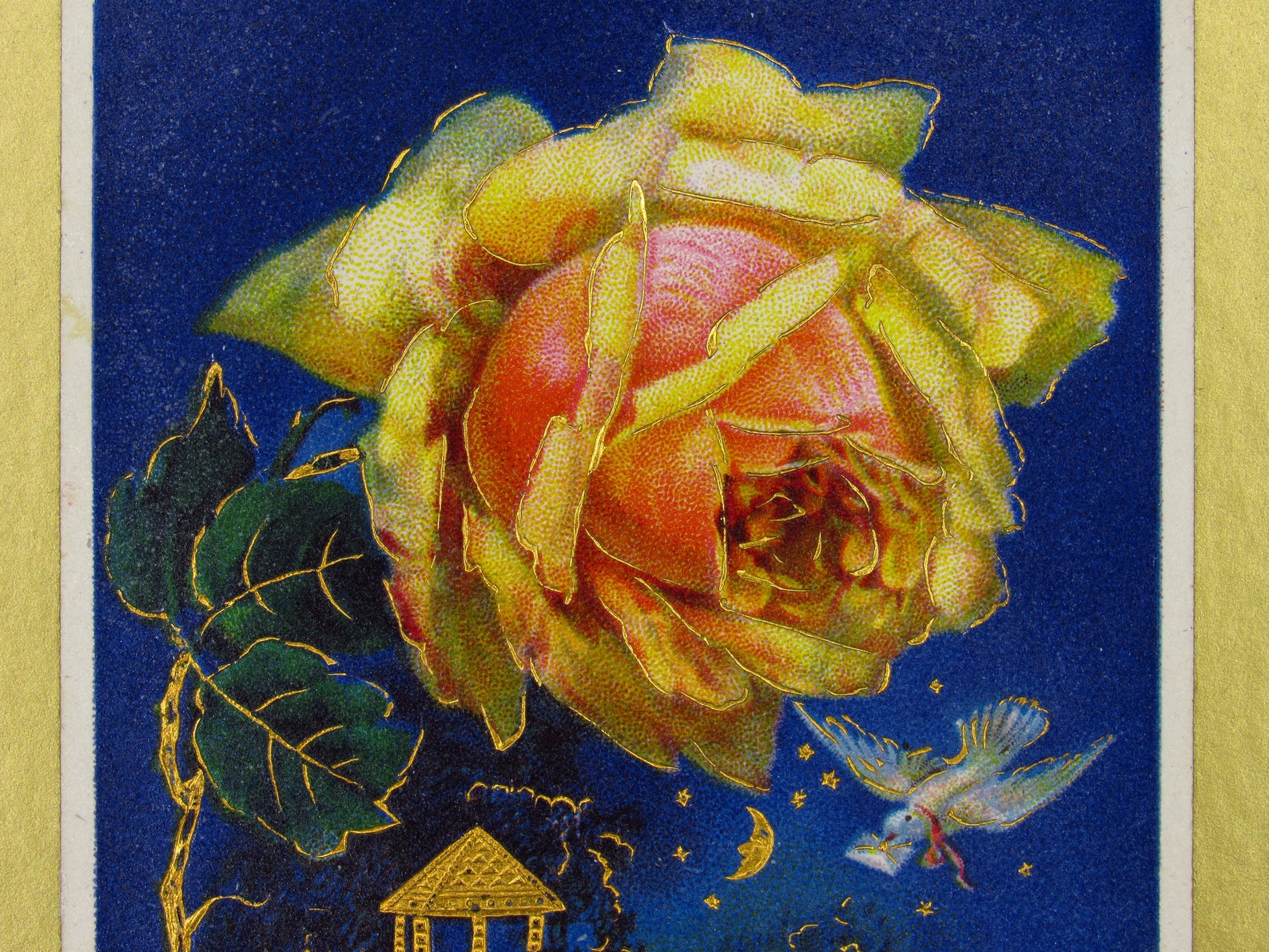 Pink Rose to My Sweetheart Antique Postcard. Granny Chic Wall Etsy