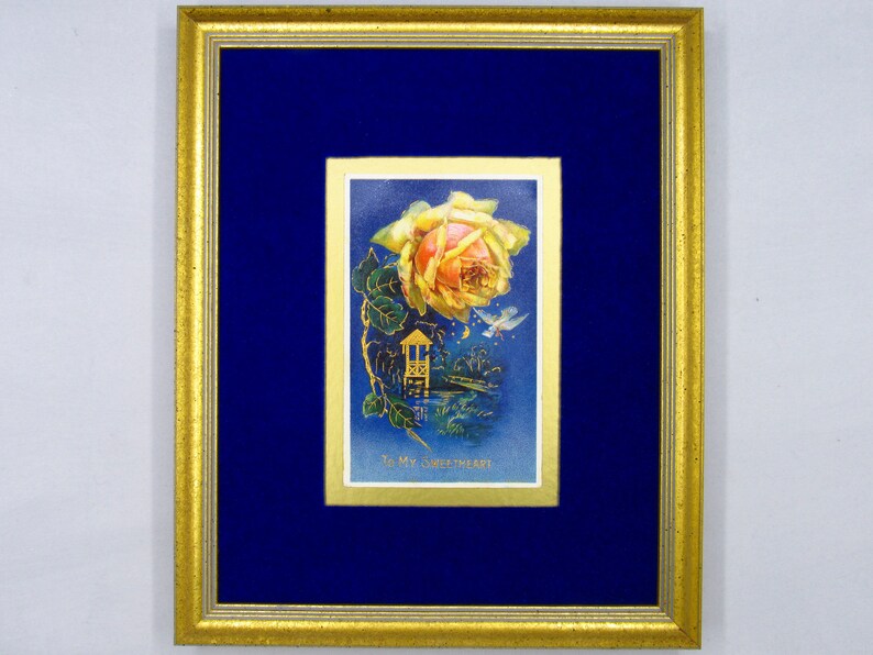 Pink Rose to My Sweetheart Antique Postcard. Granny Chic Wall Etsy