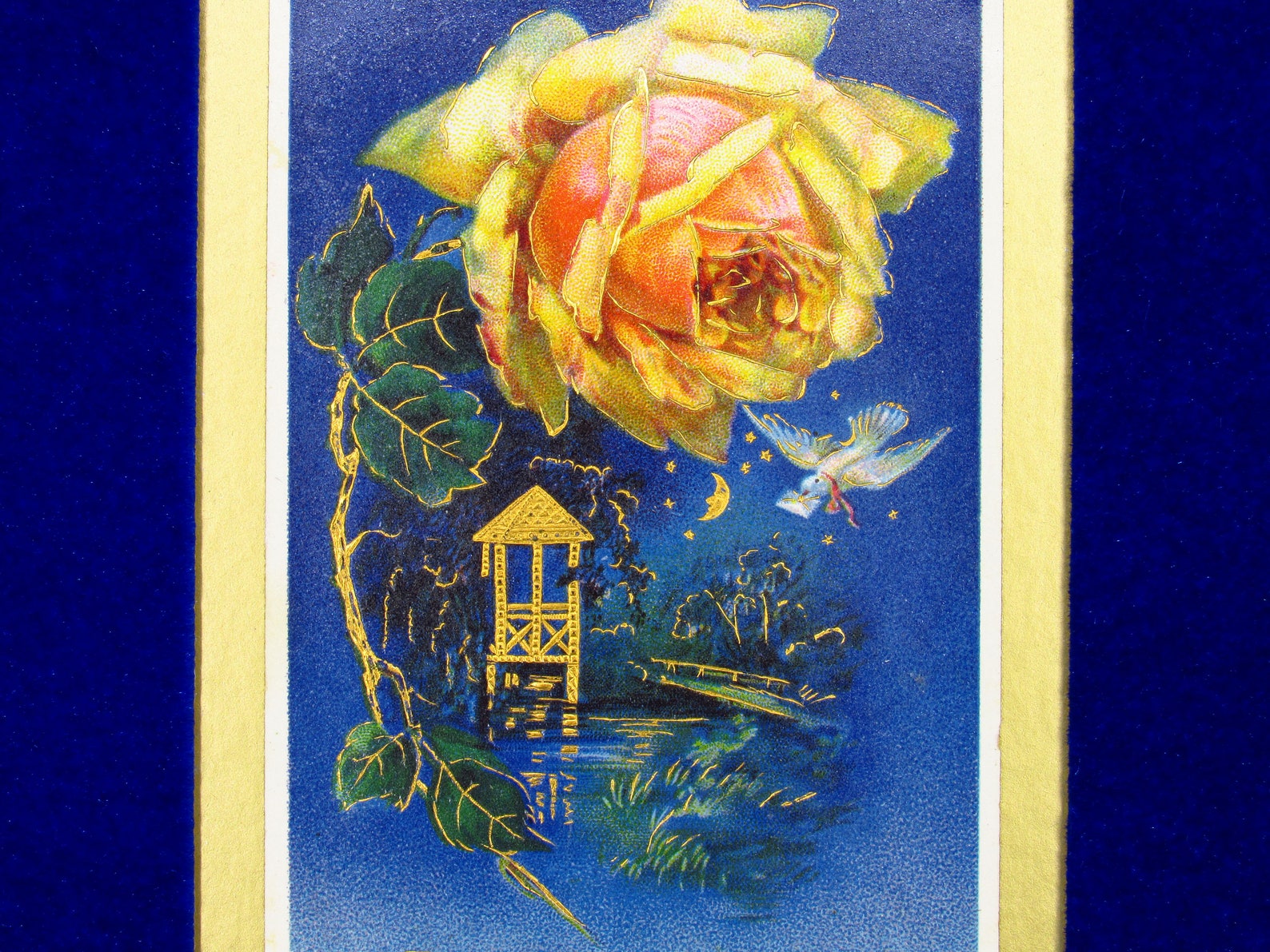 Pink Rose to My Sweetheart Antique Postcard. Granny Chic Wall Etsy