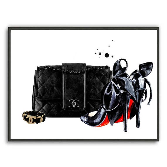 Chanel art print Chanel bag painting Fashion illustration | Etsy