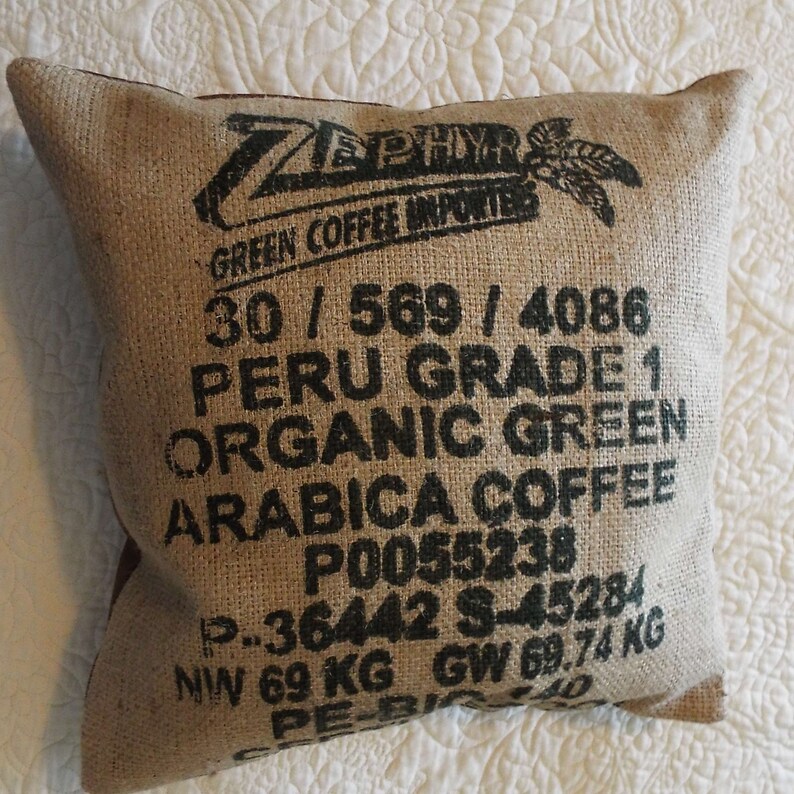 Vintage Industrial Style Decorative Burlap Coffee Bags Pillows Etsy