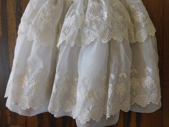 Girls Communion Dress Vintage 1960's 1970's Ivory… - image 5