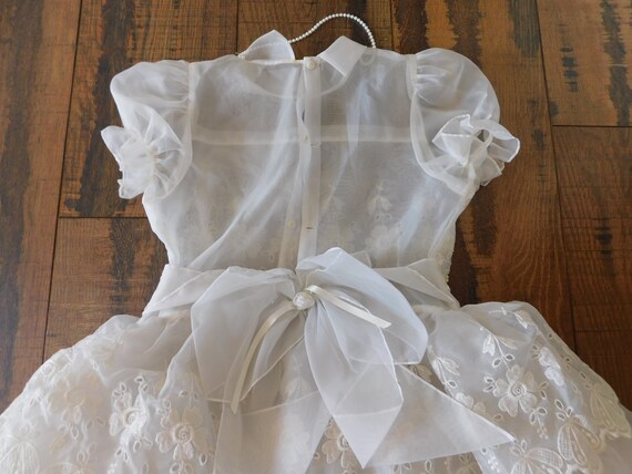 Girls Communion Dress Vintage 1960's 1970's Ivory… - image 7