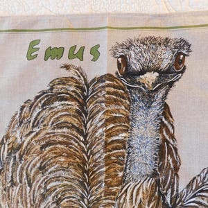 Vintage 1980&#39;s Australian Linen Souvenir Dish Towel Polish Linen Towels Vintage Dish Towels Linen Dish Towels 1970&#39;s Dish Towels