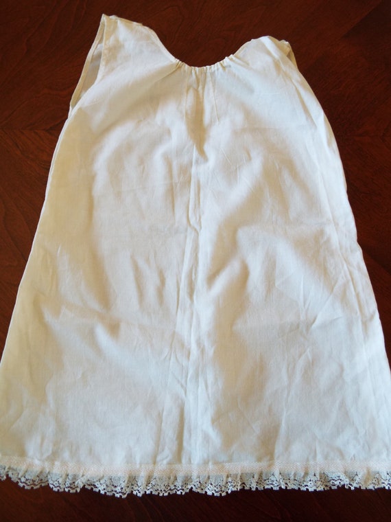 Vintage Little Girls Toddler Ivory Cotton Slip Ha… - image 5