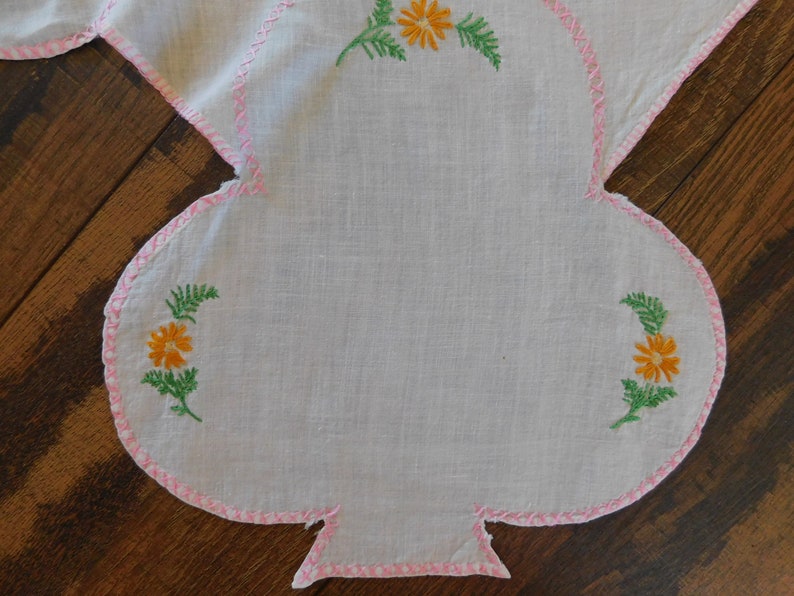 Vintage Hand Embroidered Bridge Overlay Tablecloth or Bread Basket Liner Vintage Bridge Table