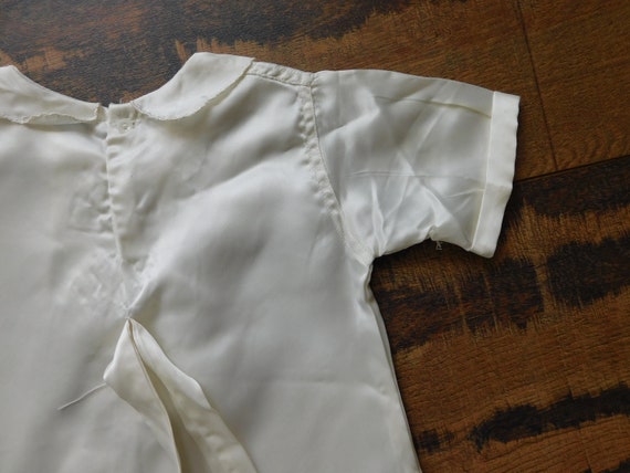 White Satin Infant Baby Girl Boy Baptism Romper a… - image 6