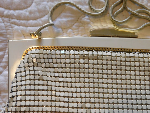 Vintage 1950's 1960's Beige Mesh Handbag Purse - image 3