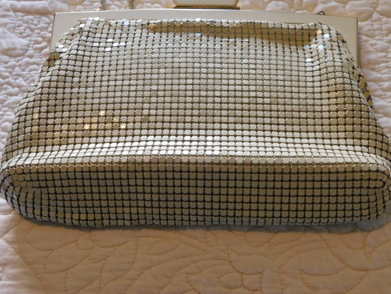 Vintage 1950's 1960's Beige Mesh Handbag Purse - image 6