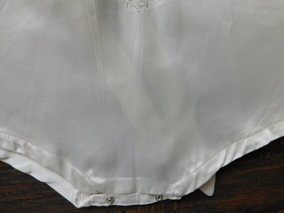 White Satin Infant Baby Girl Boy Baptism Romper a… - image 4