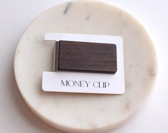 Wenge Wood Money Clip, portefeuille, cadeau de la fête des pères en bois, cadeau pour papa, cadeau de papa, cadeau pour hommes, cadeau de mari en bois, clip d’argent, cadeau en bois, bois