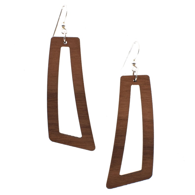 Natural Wood earrings Wood Teardrop Earrings Lightweight Earrings Wooden Earrings Wood Earrings Hollow Flare Walnut Earrings