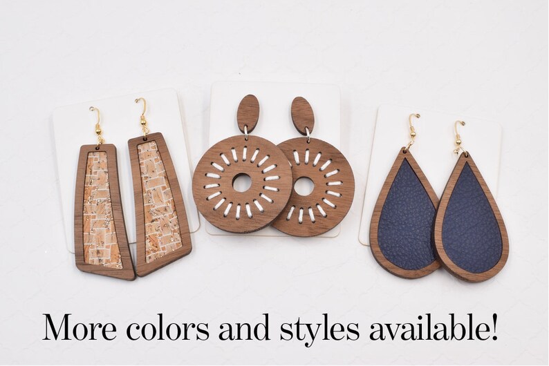 Natural Wood earrings Wood Teardrop Earrings Lightweight Earrings Wooden Earrings Wood Earrings Hollow Flare Walnut Earrings